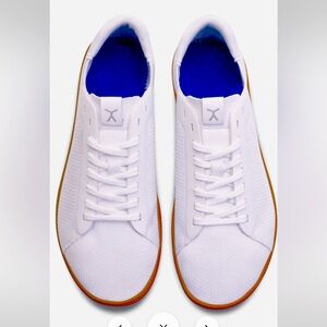 White Athletic Shoes with Blue Interior